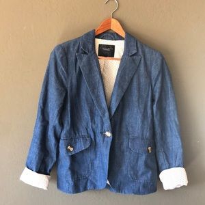 Denim Polka Dot Lined Jacket || s: S